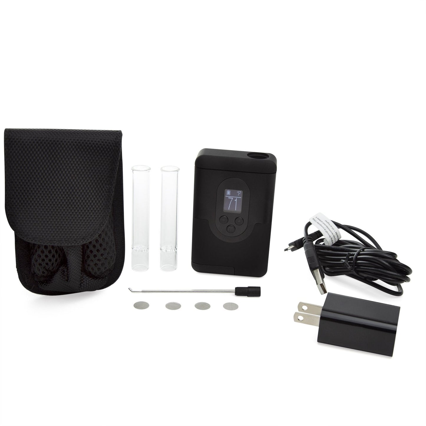 an electronic device with a case and accessories