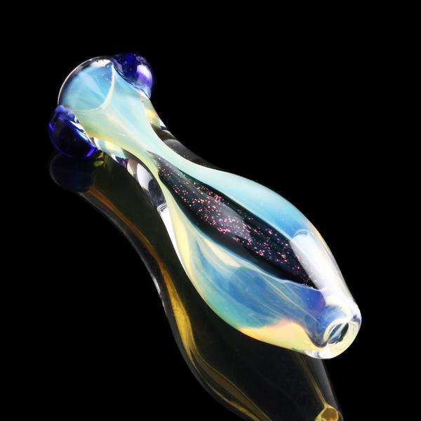 3.5" Fumed Fat Belly Dichro Chillum with Marbles 