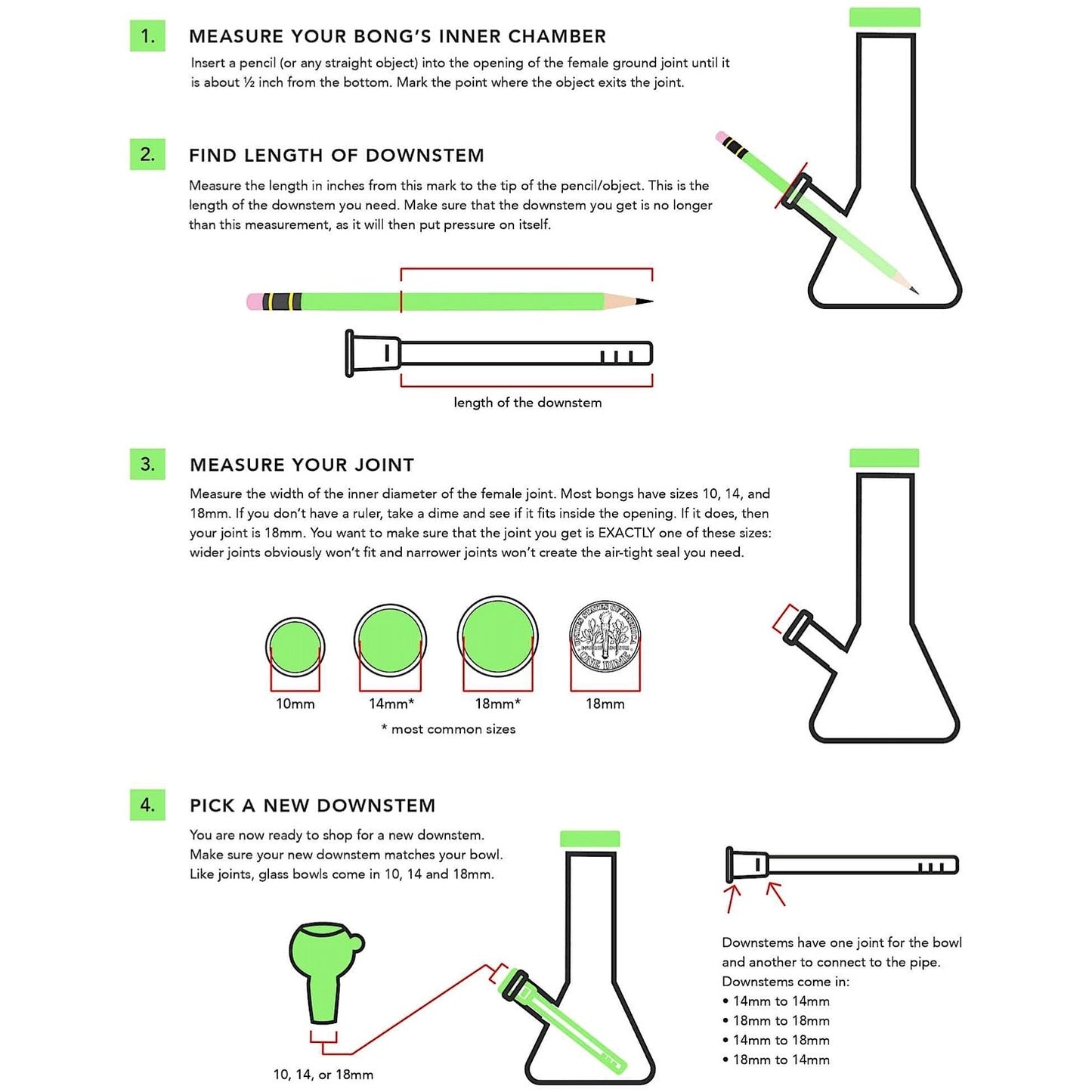 14mm to 14mm Diffuser Downstem