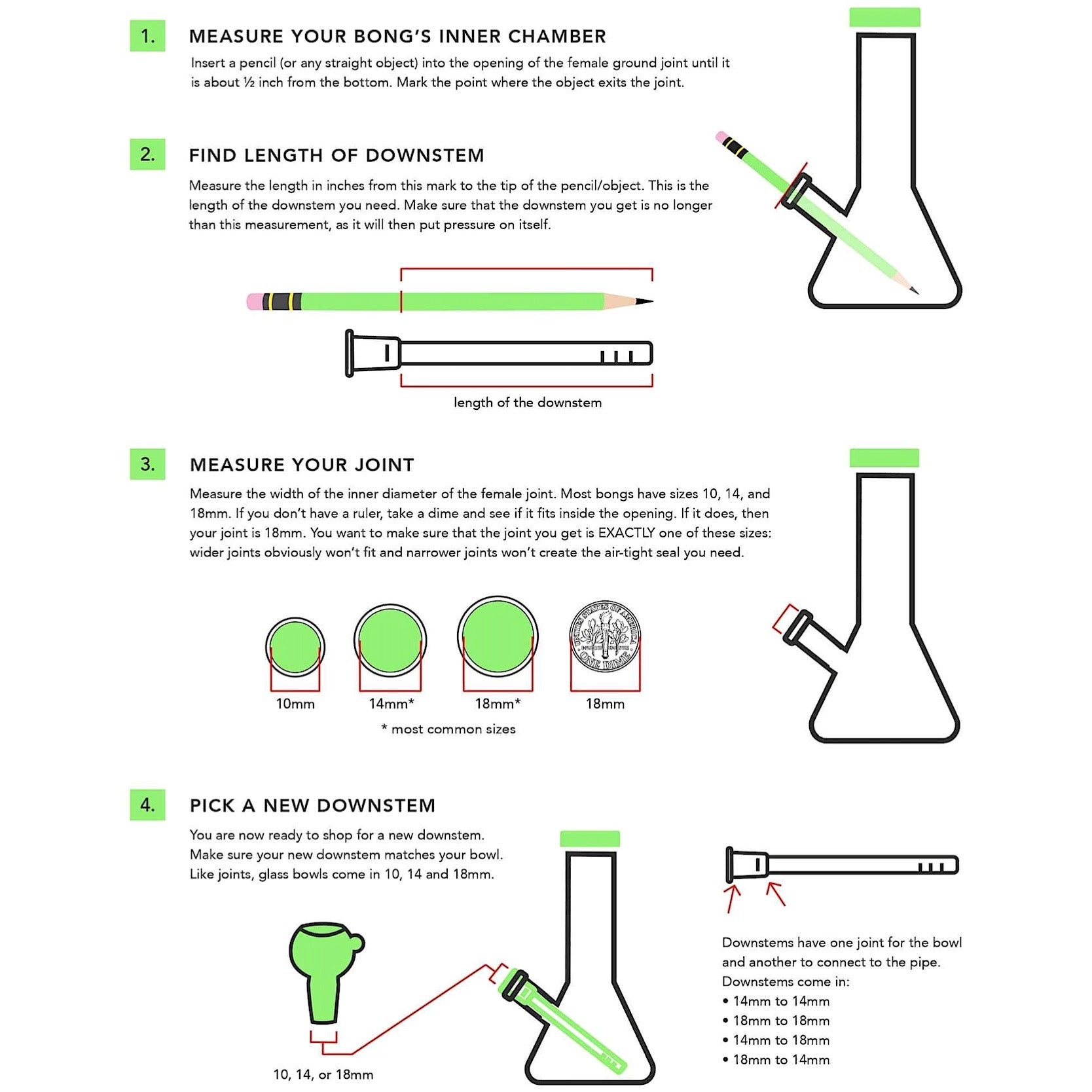 18mm to 14mm Diffuser Downstem by Mission Dispensary | Mission Dispensary