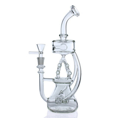 Glassheads “Waffle Baker” - Twin Stereo Perc Lattice Recycler Water Pipe 