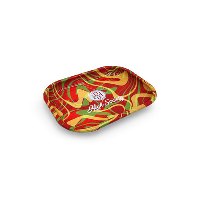 High Society Small Rolling Tray Rasta by The Puff Brands | Mission Dispensary