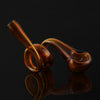 Amber Curly Q Gandalf Hand Pipe - CaliConnected