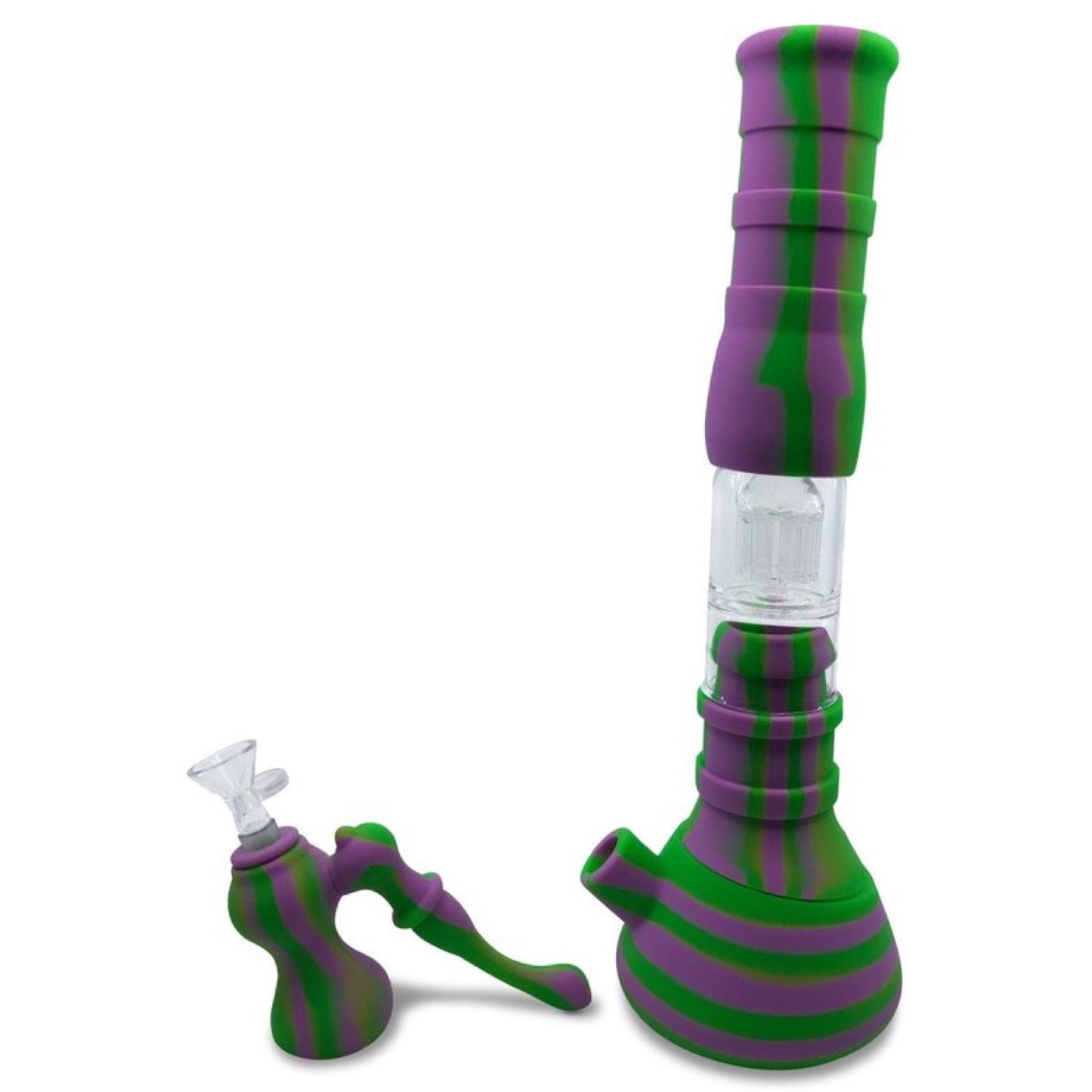15” Silicone Water Pipe - Ashcatcher Morphs into Bubbler!