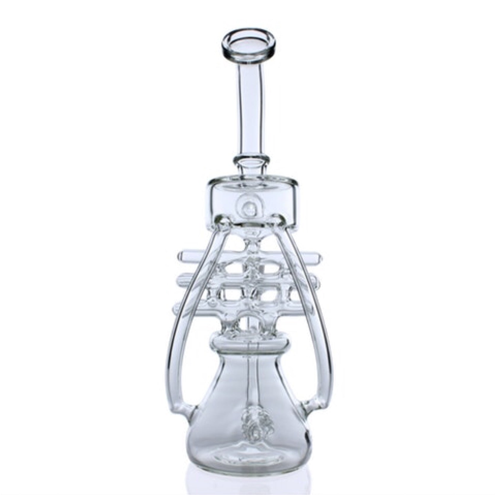 Glassheads “Waffle Baker” - Twin Stereo Perc Lattice Recycler Water Pipe 