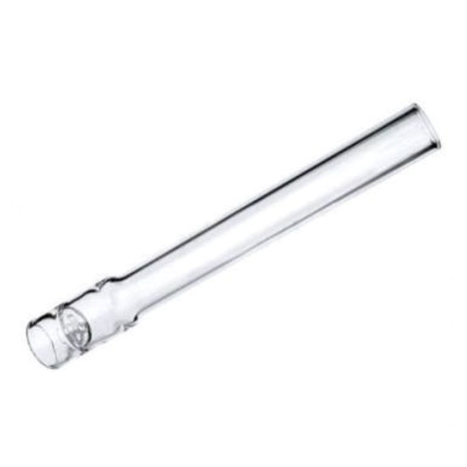 a glass tube with a white background