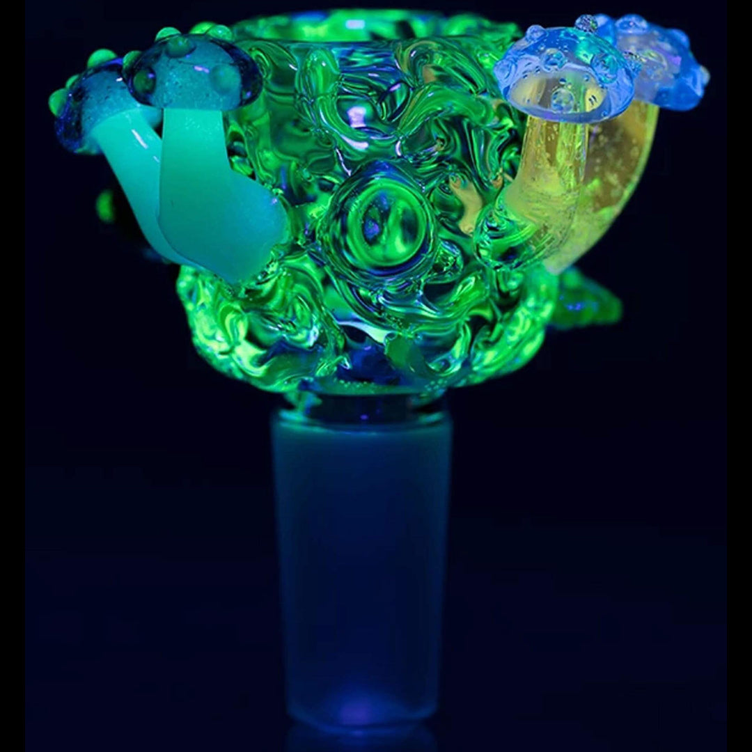 Empire Glassworks “Cozmic Critters” UV Reactive Bowl Piece by Empire Glassworks | Mission Dispensary