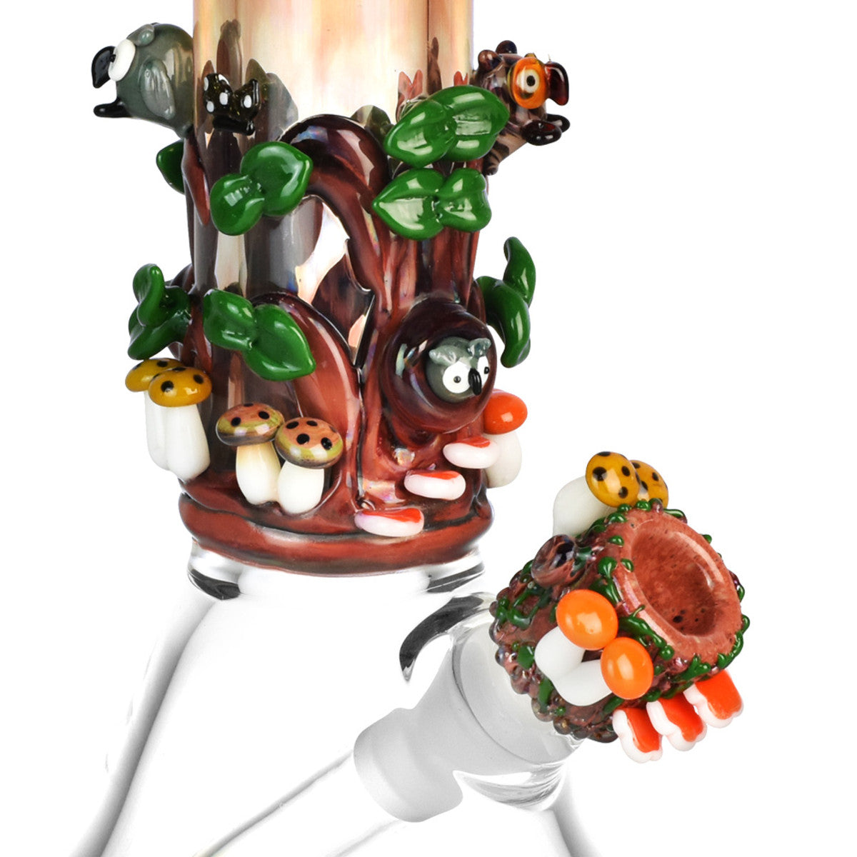 Empire Glassworks 8” Hootie’s Forest Baby Beaker Bong 🦉 by Empire Glassworks | Mission Dispensary