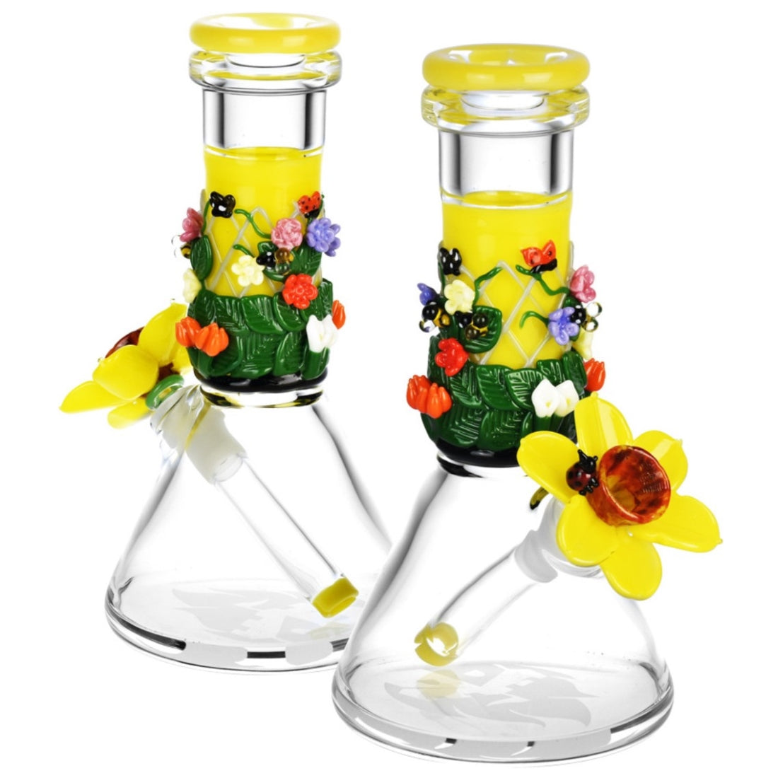 Empire Glassworks 8” Sunshine Garden Baby Beaker Bong 🌼 by Empire Glassworks | Mission Dispensary