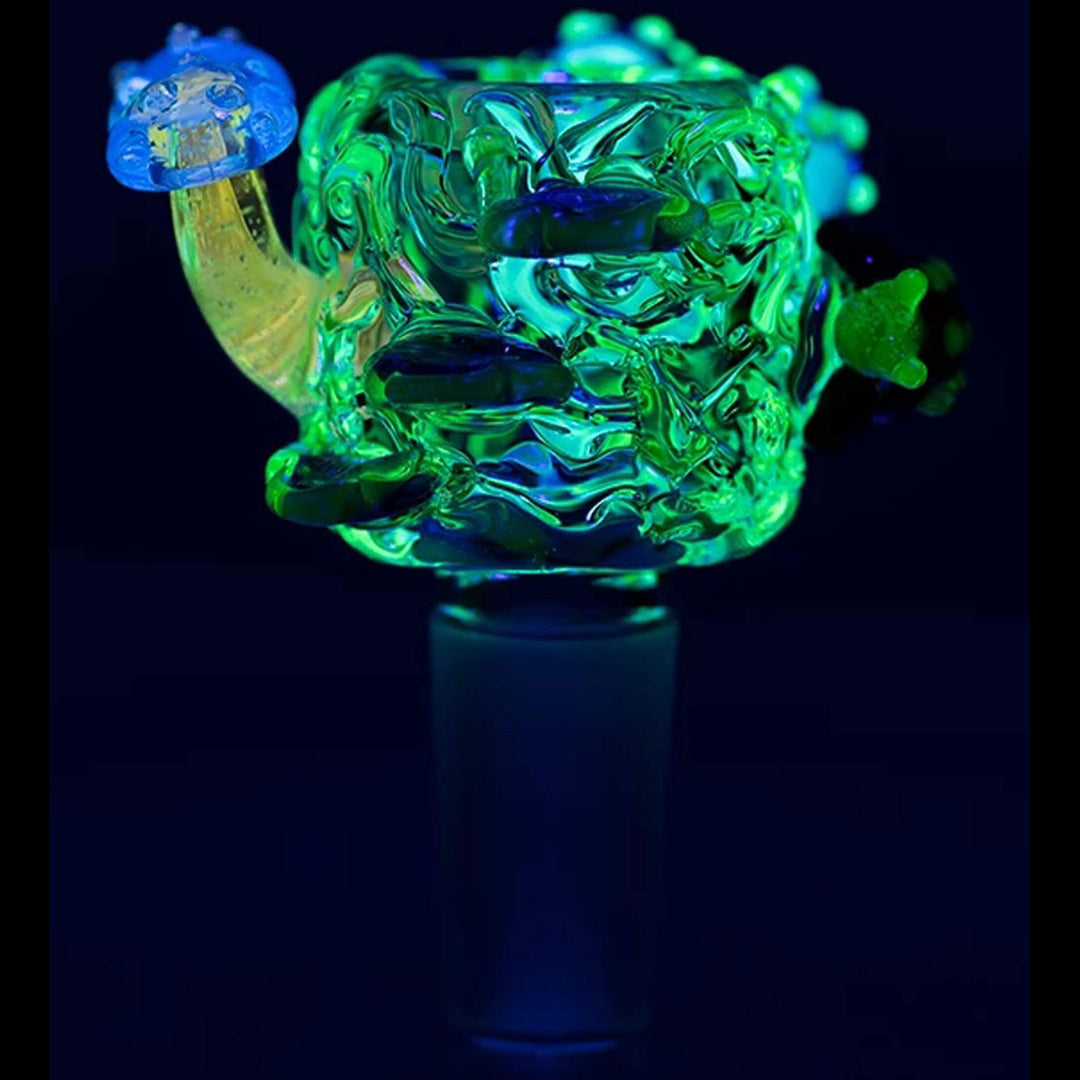 Empire Glassworks “Cozmic Critters” UV Reactive Bowl Piece by Empire Glassworks | Mission Dispensary