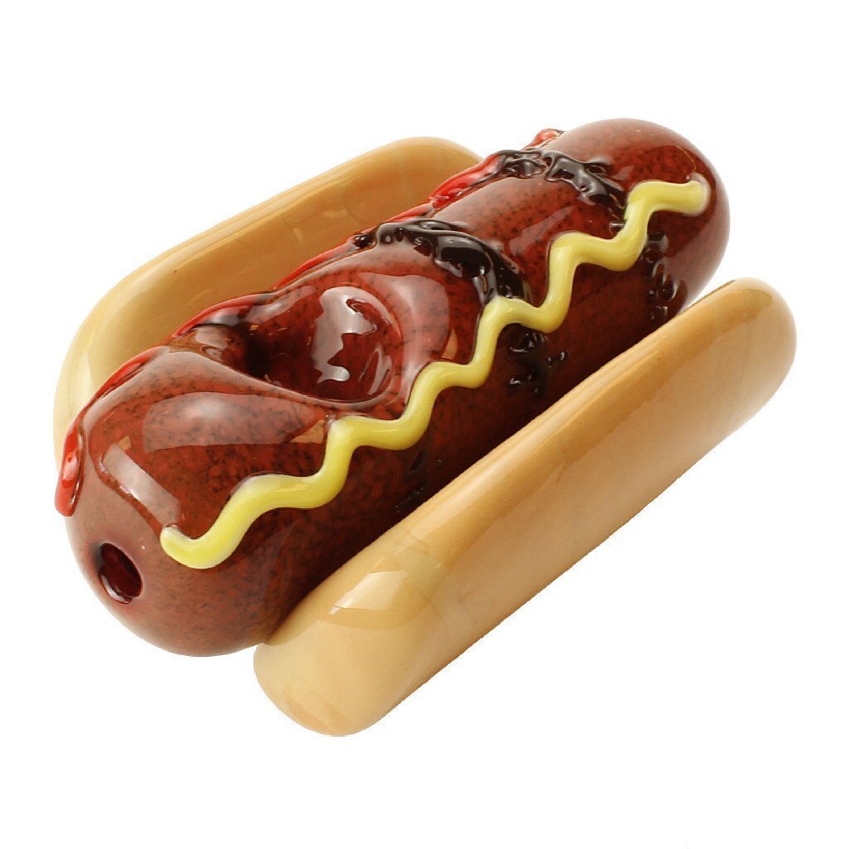 Empire Glassworks “Frankburner” Hot Dog Hand Pipe 🌭 