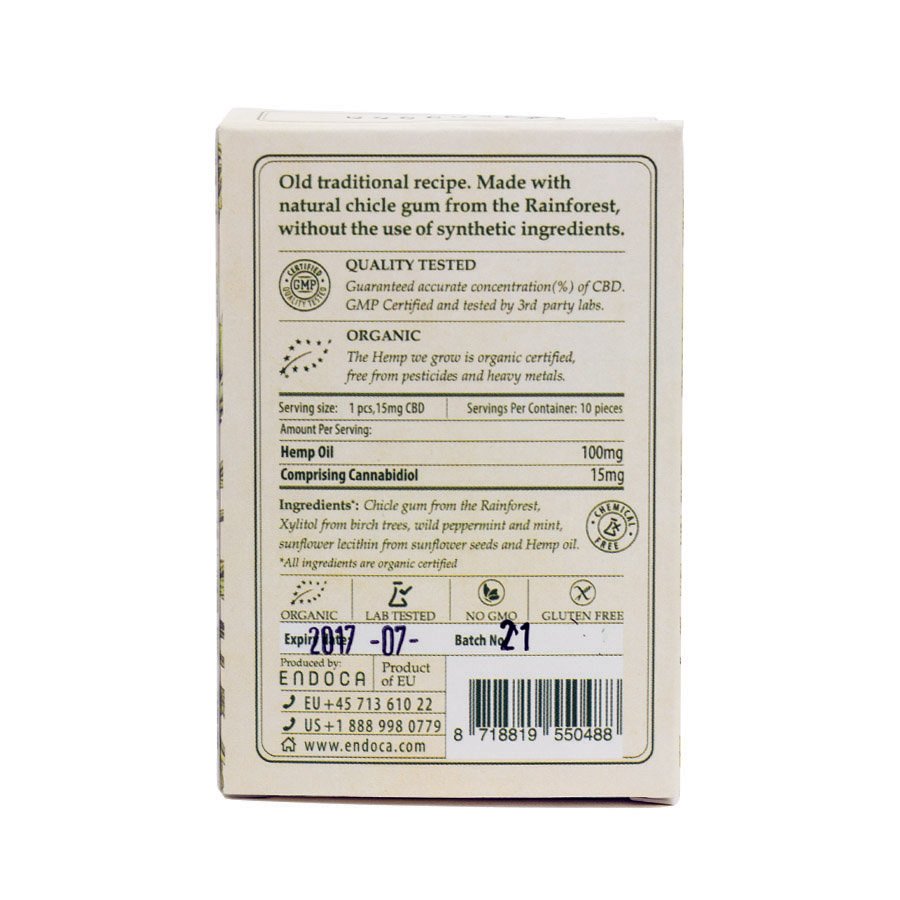 Endoca Hemp Oil Gum 10 Count (150mg CBD) 