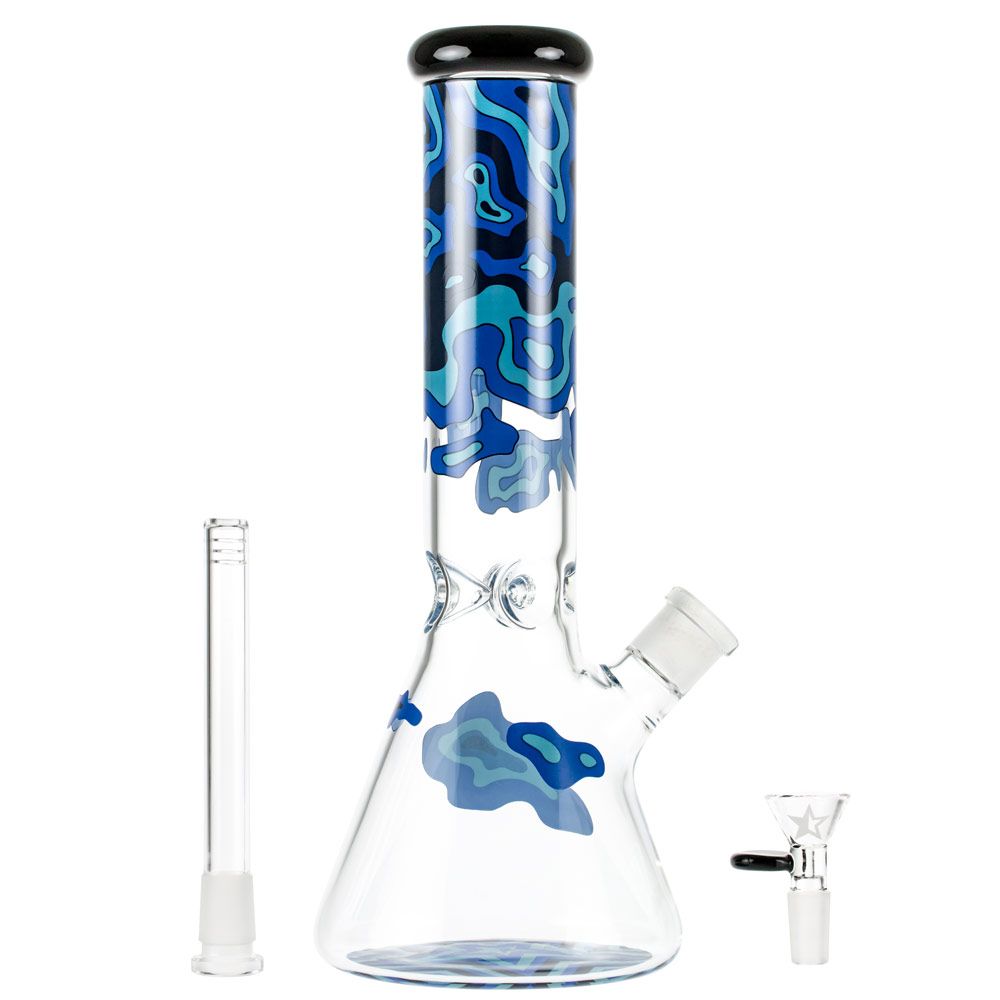 Famous Designs Fabric 12” Glass Beaker Bong by Famous Brandz | Mission Dispensary