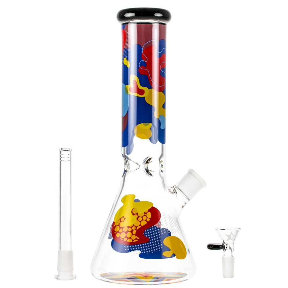 Famous Designs Papaya 12” Glass Beaker Bong by Famous Brandz | Mission Dispensary