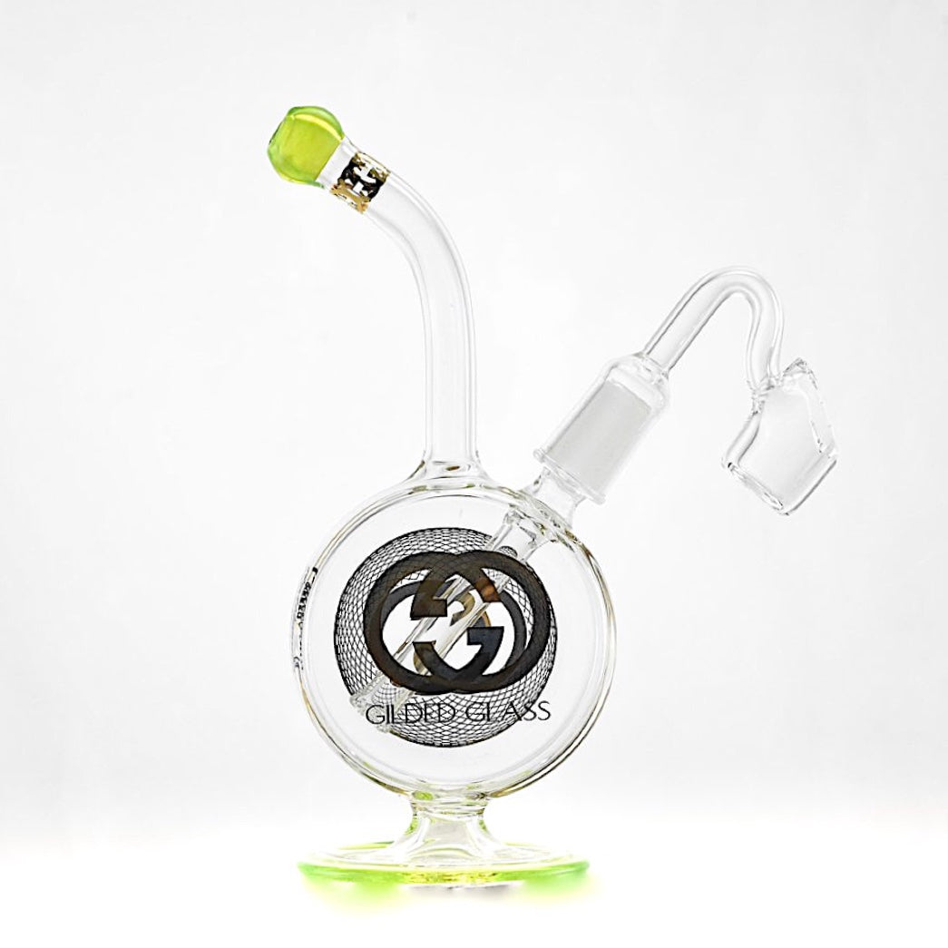 Gilded Glass 24k Bubbler Disc Dab Rig by Gilded Glass | Mission Dispensary