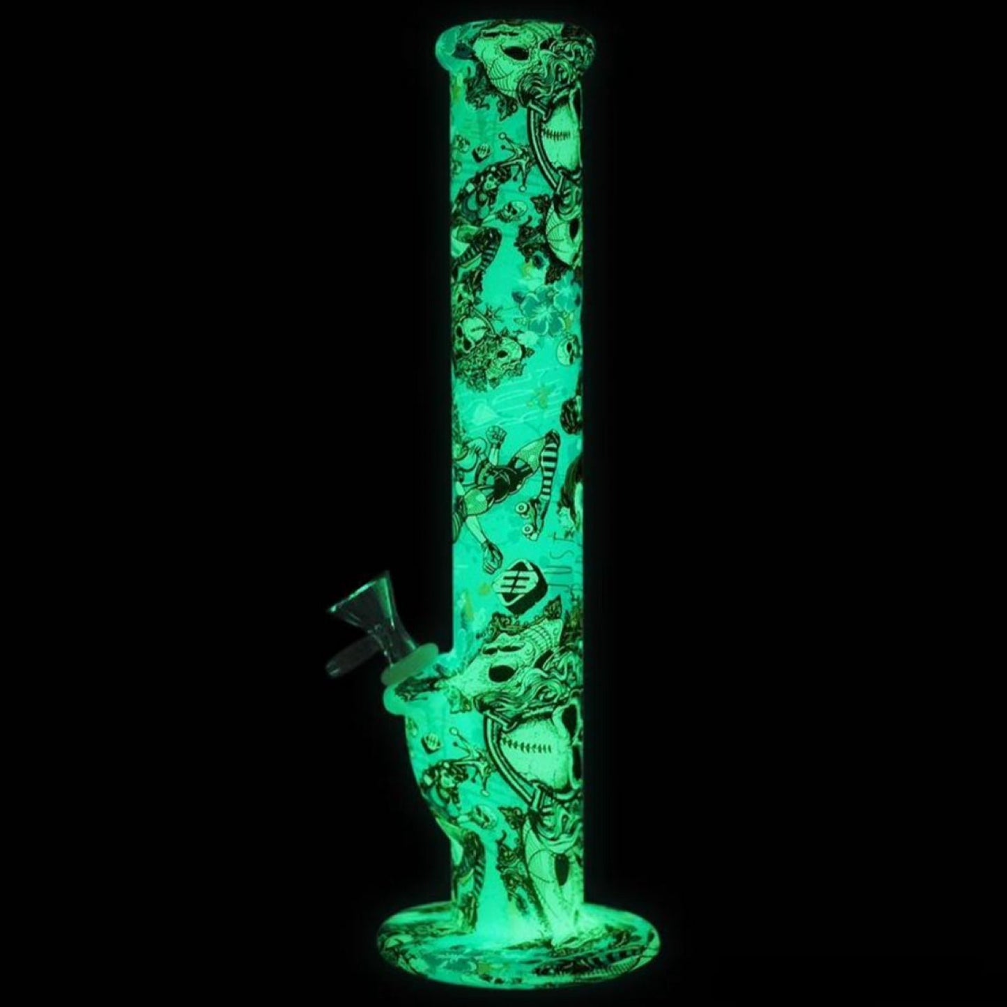 Glow in the Dark 14” Silicone Straight Tube Bong 