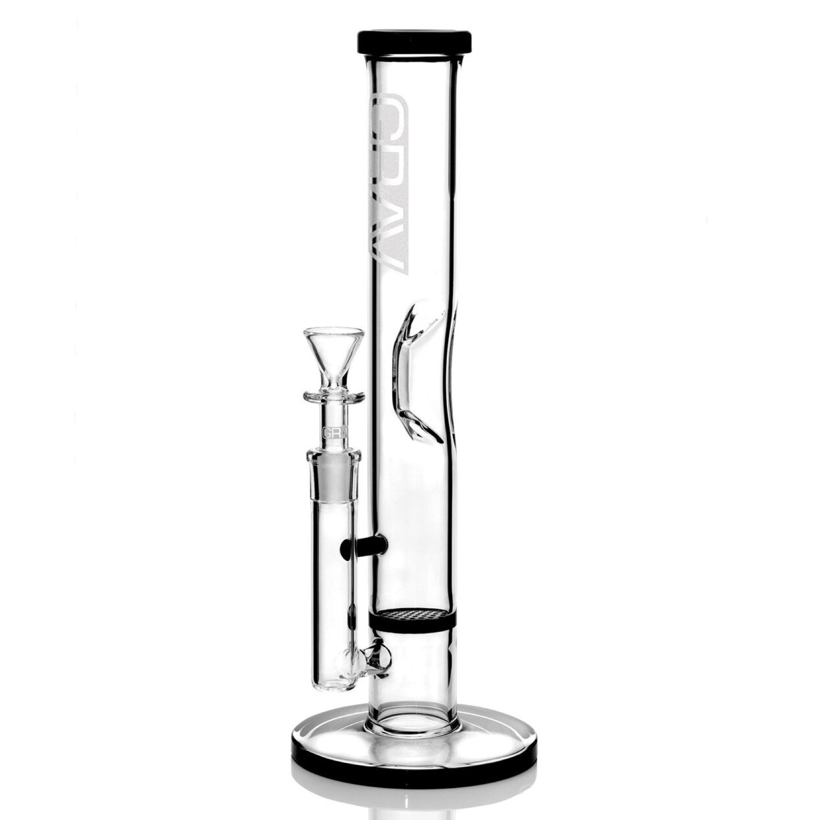 Grav® 12” Straight Tube Honeycomb Perc Water Pipe by GRAV / Grav Labs | Mission Dispensary