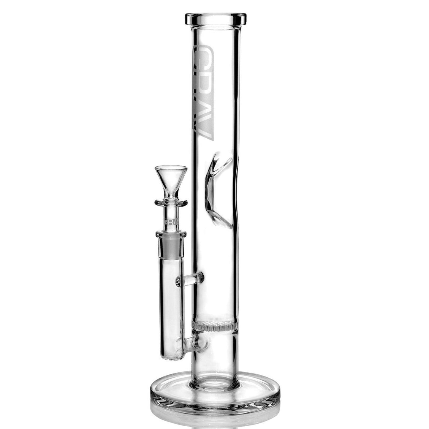 Grav® 12” Straight Tube Honeycomb Perc Water Pipe by GRAV / Grav Labs | Mission Dispensary