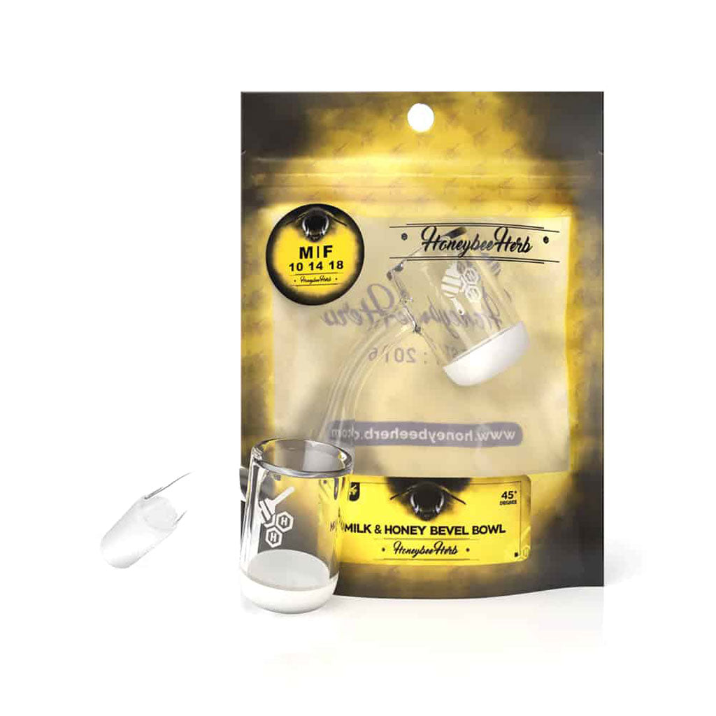 Honeybee Herb Yellow Line Honey & Milk Quartz Banger by Honeybee Herb | Mission Dispensary