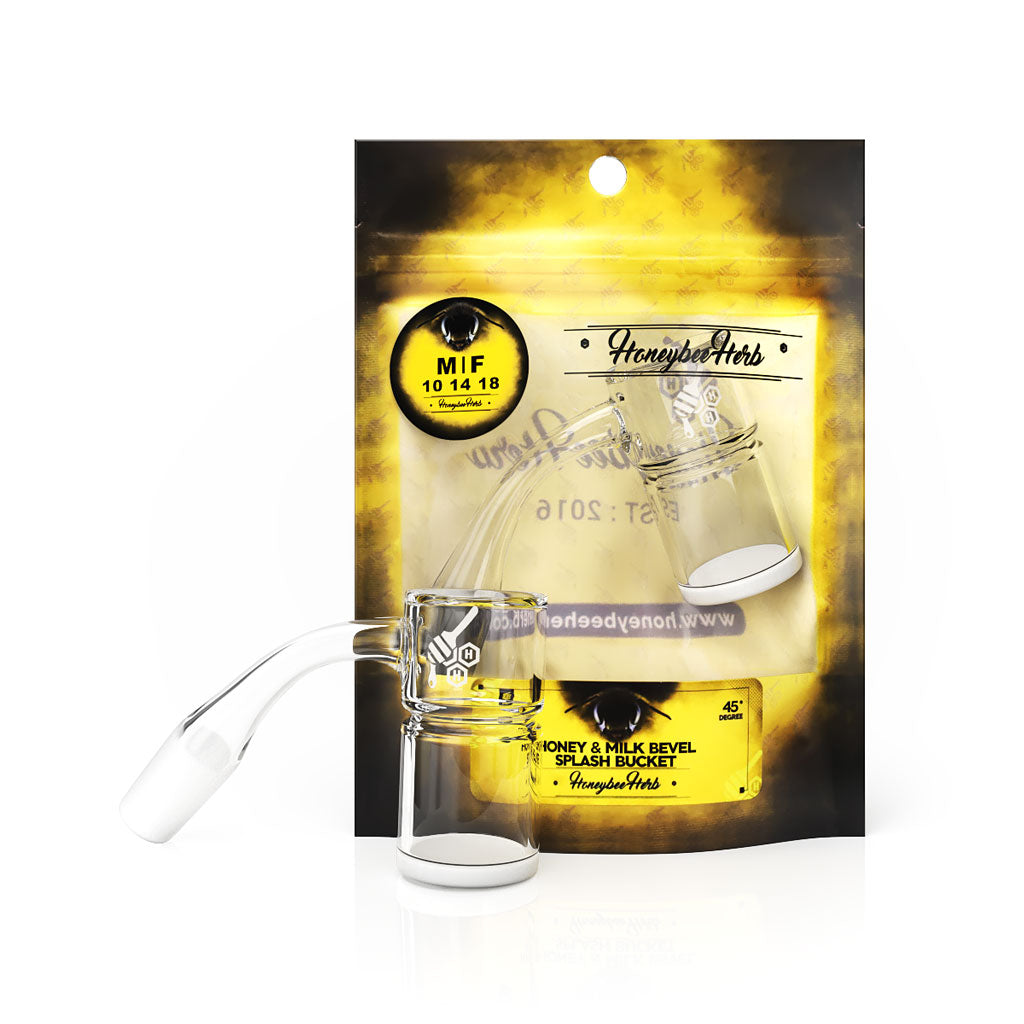 Honeybee Herb Yellow Line Honey & Milk Quartz Banger by Honeybee Herb | Mission Dispensary