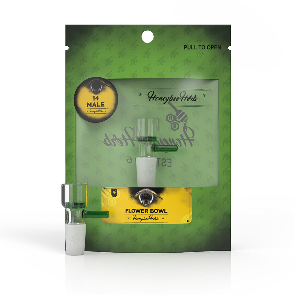 Honeybee Herb Green Line Snowflake Screen Bowl Piece by Honeybee Herb | Mission Dispensary