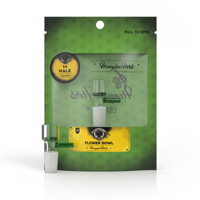 Honeybee Herb Green Line Snowflake Screen Bowl Piece by Honeybee Herb | Mission Dispensary