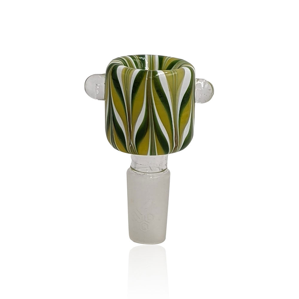 Honeybee Herb Green Line Swirl Bowl Piece by Honeybee Herb | Mission Dispensary