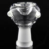 Clear Glass Female Bowl Piece - 14mm w. Marble Accents 