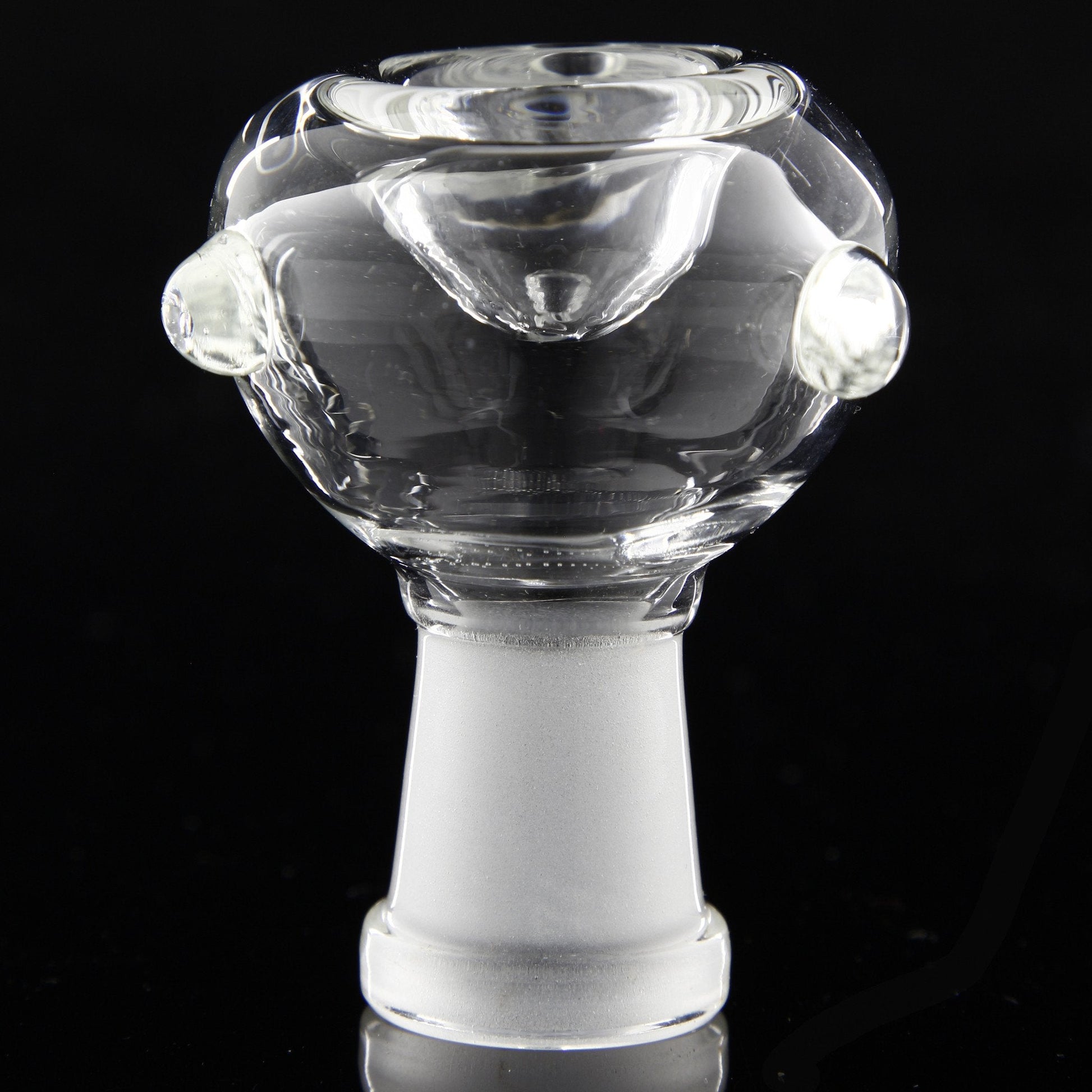 Clear Glass Female Bowl Piece - 14mm w. Marble Accents 