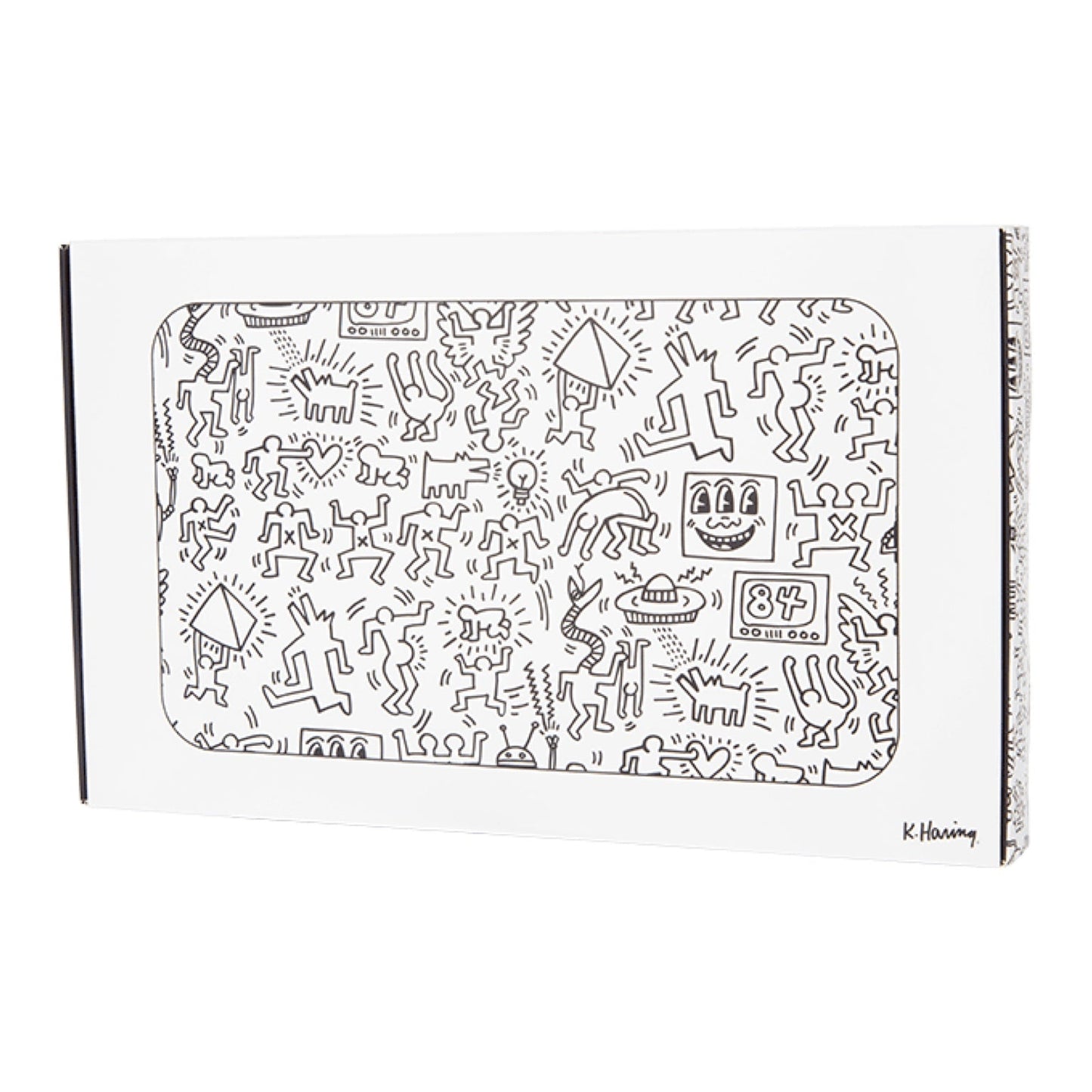 K. Haring Glass Rolling Tray - Black & White by K. Haring Collection | Mission Dispensary