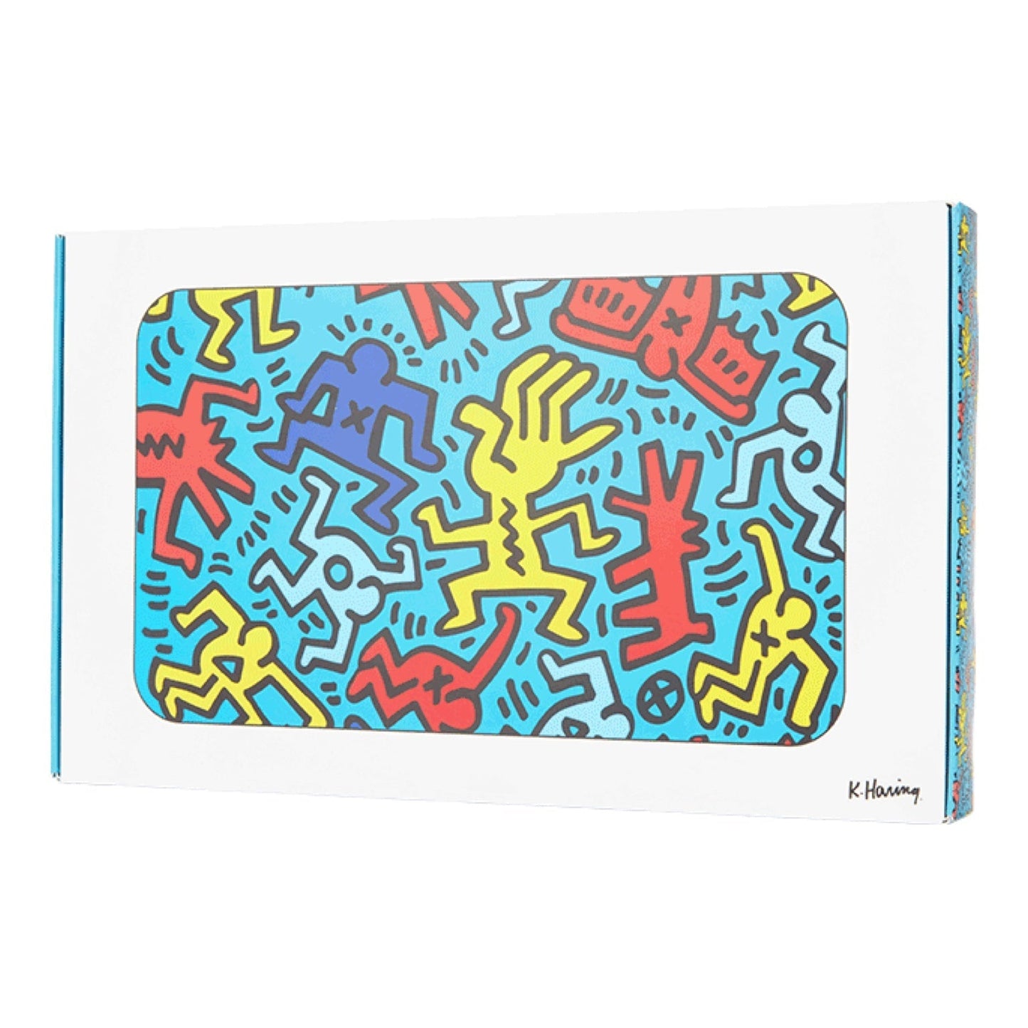 K. Haring Glass Rolling Tray - Blue by K. Haring Collection | Mission Dispensary