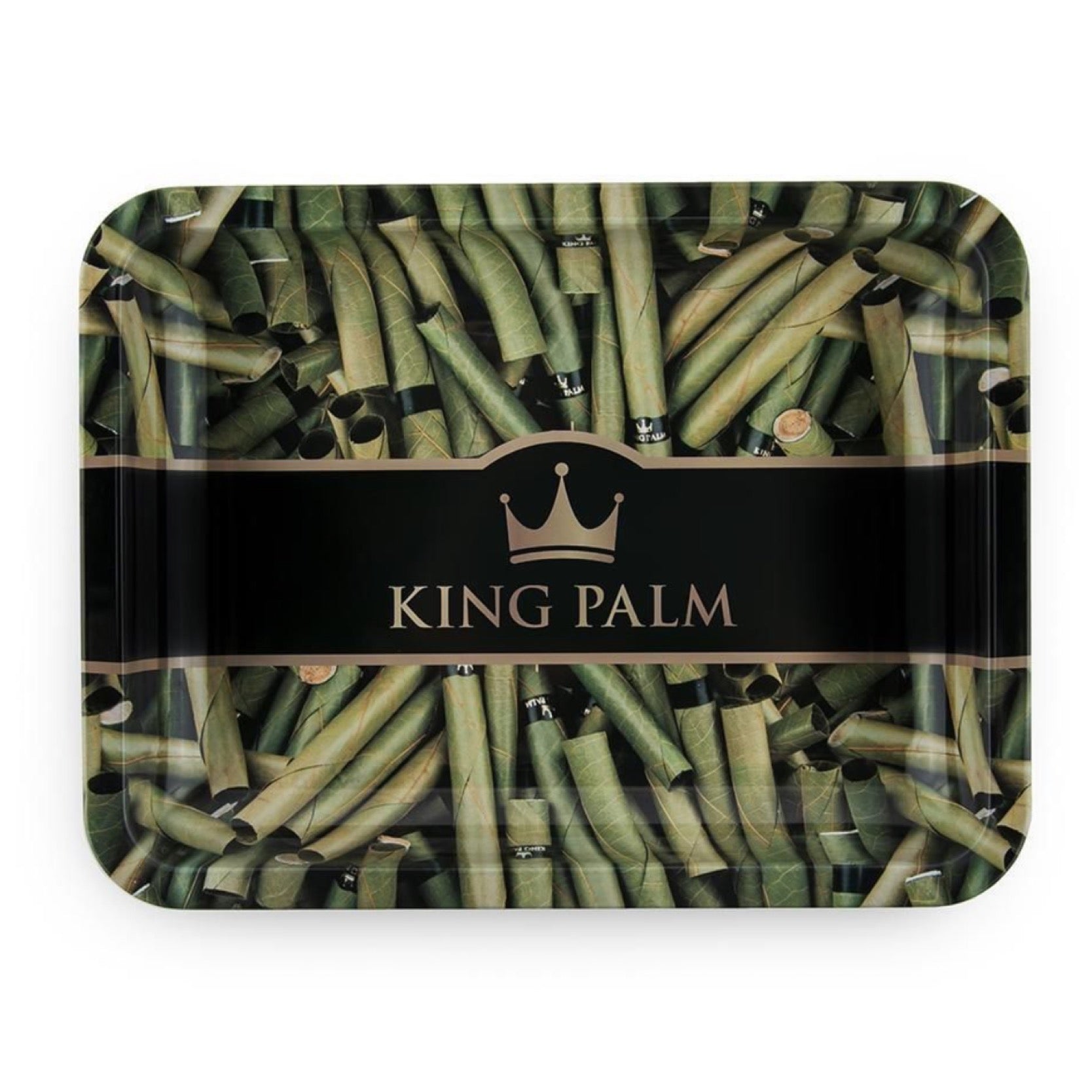King Palm Royal Party Medium Metal Rolling Tray (8 x 10) by King Palm | Mission Dispensary