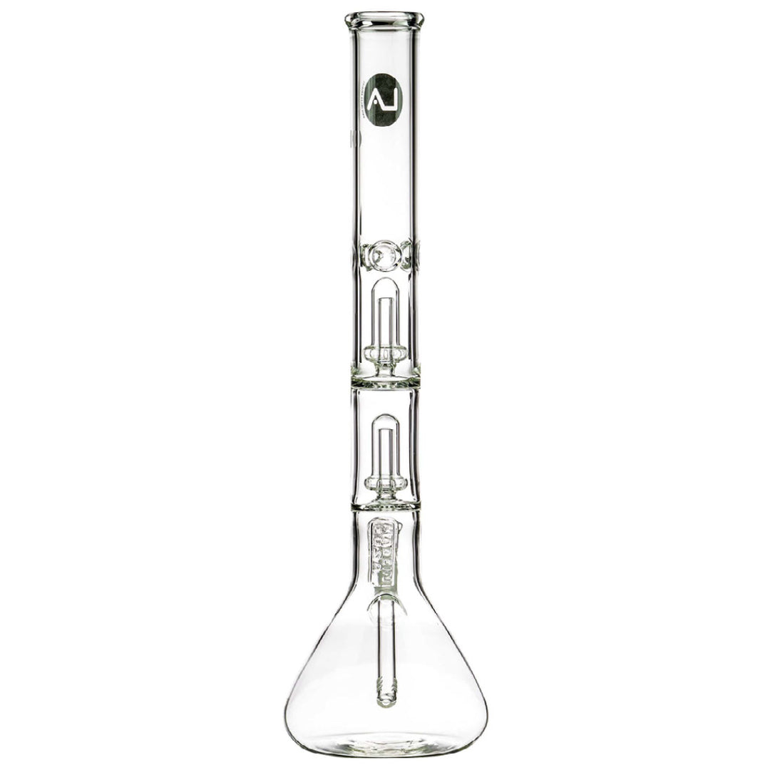 LA Pipes 20” 5mm Thick Double Showerhead Perc Beaker Bong by LA Pipes | Mission Dispensary