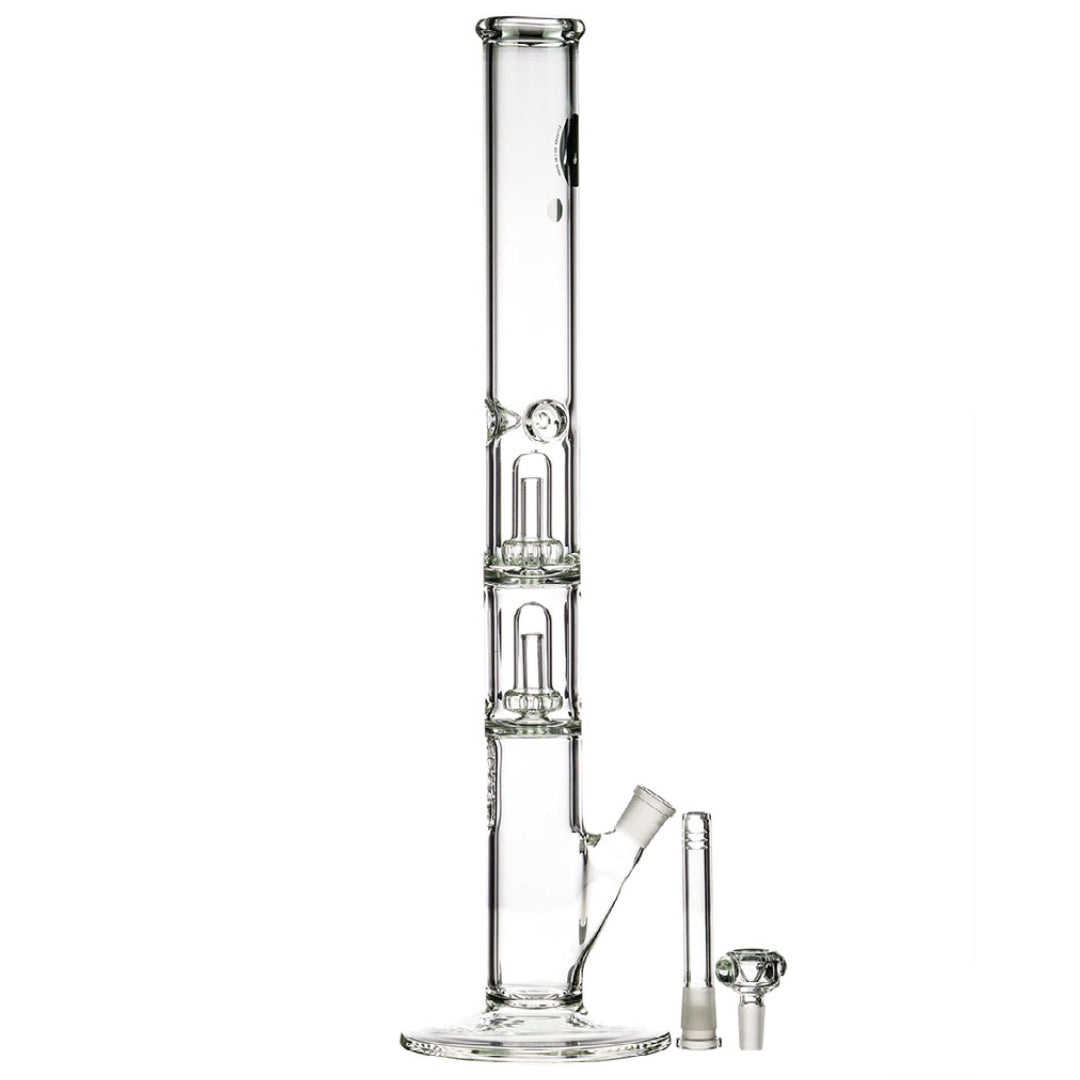 LA Pipes 20” 5mm Thick Double Showerhead Straight Tube Bong by LA Pipes | Mission Dispensary