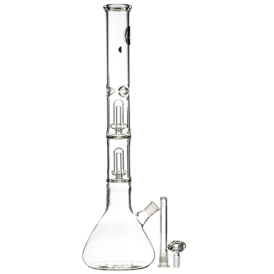 LA Pipes 20” 5mm Thick Double Showerhead Perc Beaker Bong by LA Pipes | Mission Dispensary
