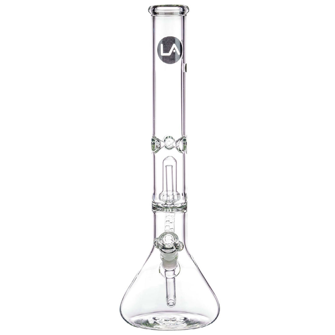 LA Pipes 16” 5mm Thick Showerhead Perc Beaker Bong by LA Pipes | Mission Dispensary