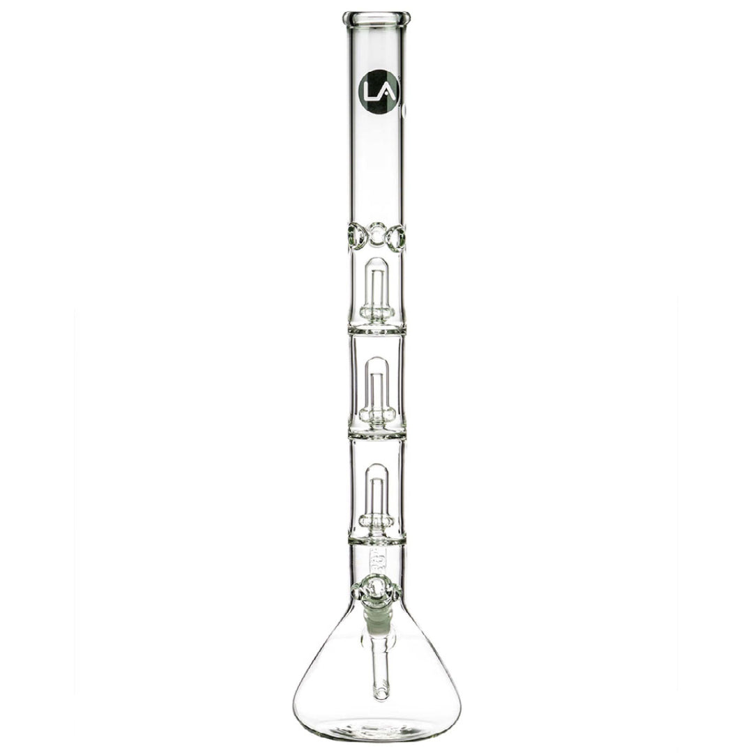 LA Pipes 26” 5mm Thick Triple Showerhead Perc Beaker Bong by LA Pipes | Mission Dispensary