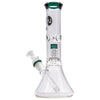 LA Pipes 11” Color Accented Showerhead Perc Beaker Bong by LA Pipes | Mission Dispensary