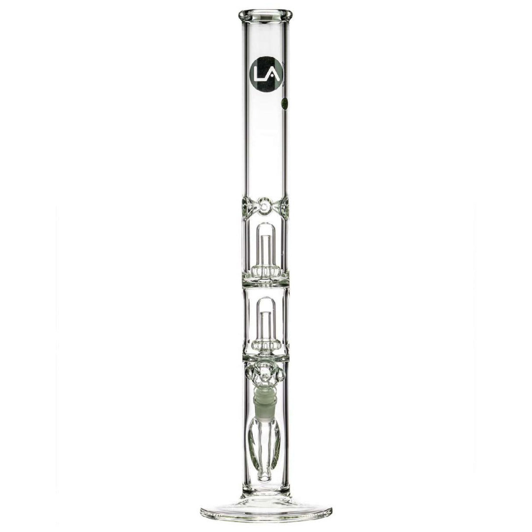 LA Pipes 20” 5mm Thick Double Showerhead Straight Tube Bong by LA Pipes | Mission Dispensary