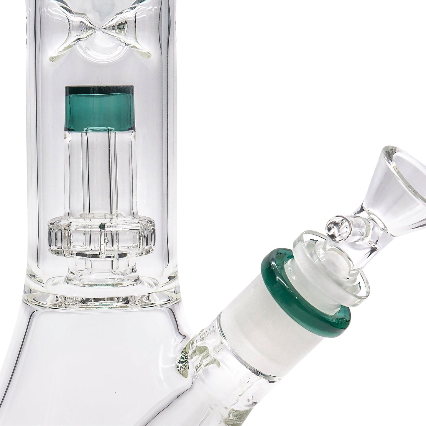 LA Pipes 11” Color Accented Showerhead Perc Beaker Bong by LA Pipes | Mission Dispensary
