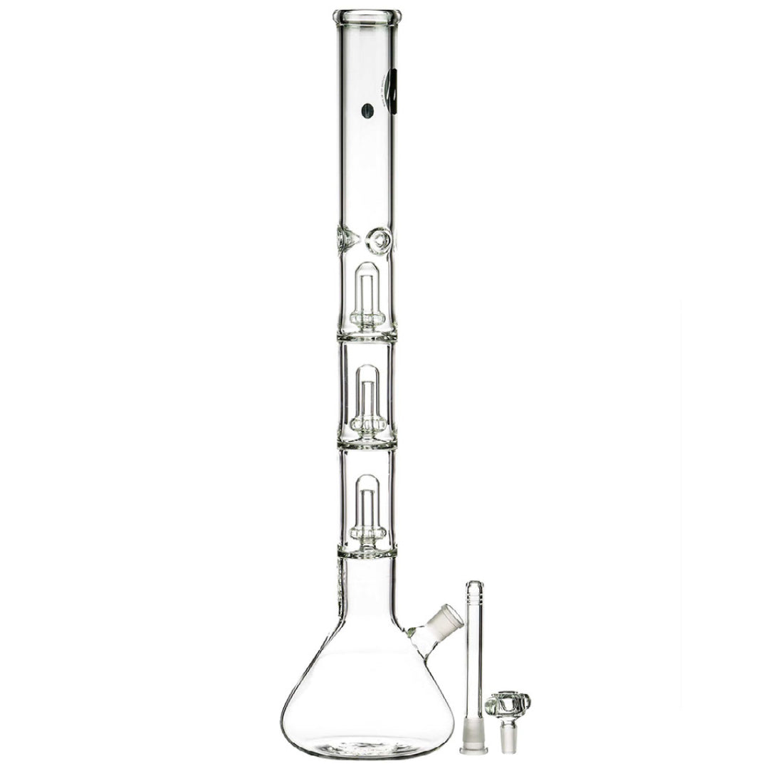 LA Pipes 26” 5mm Thick Triple Showerhead Perc Beaker Bong by LA Pipes | Mission Dispensary