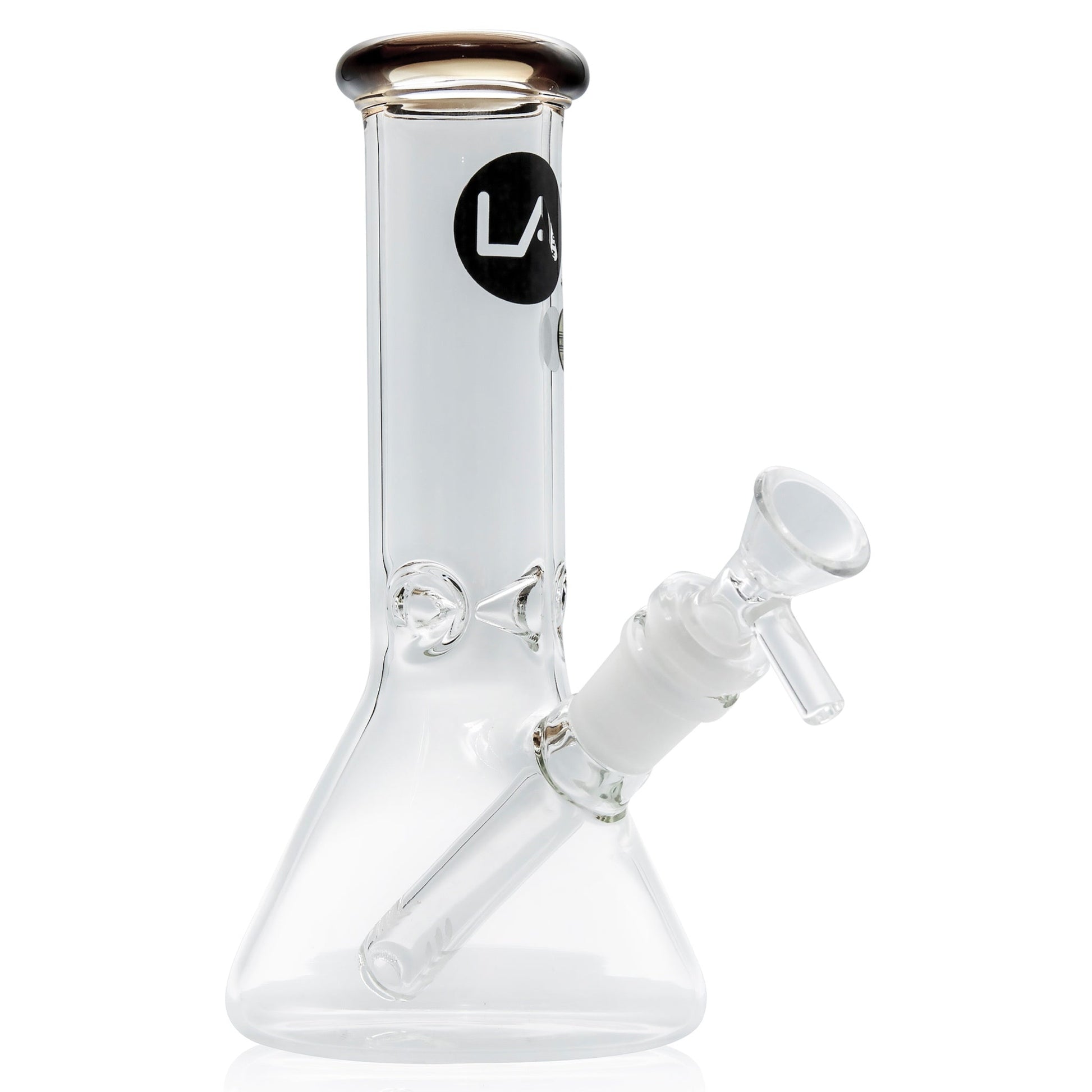 LA Pipes 8” Color Accented Mini Beaker Bong by LA Pipes | Mission Dispensary