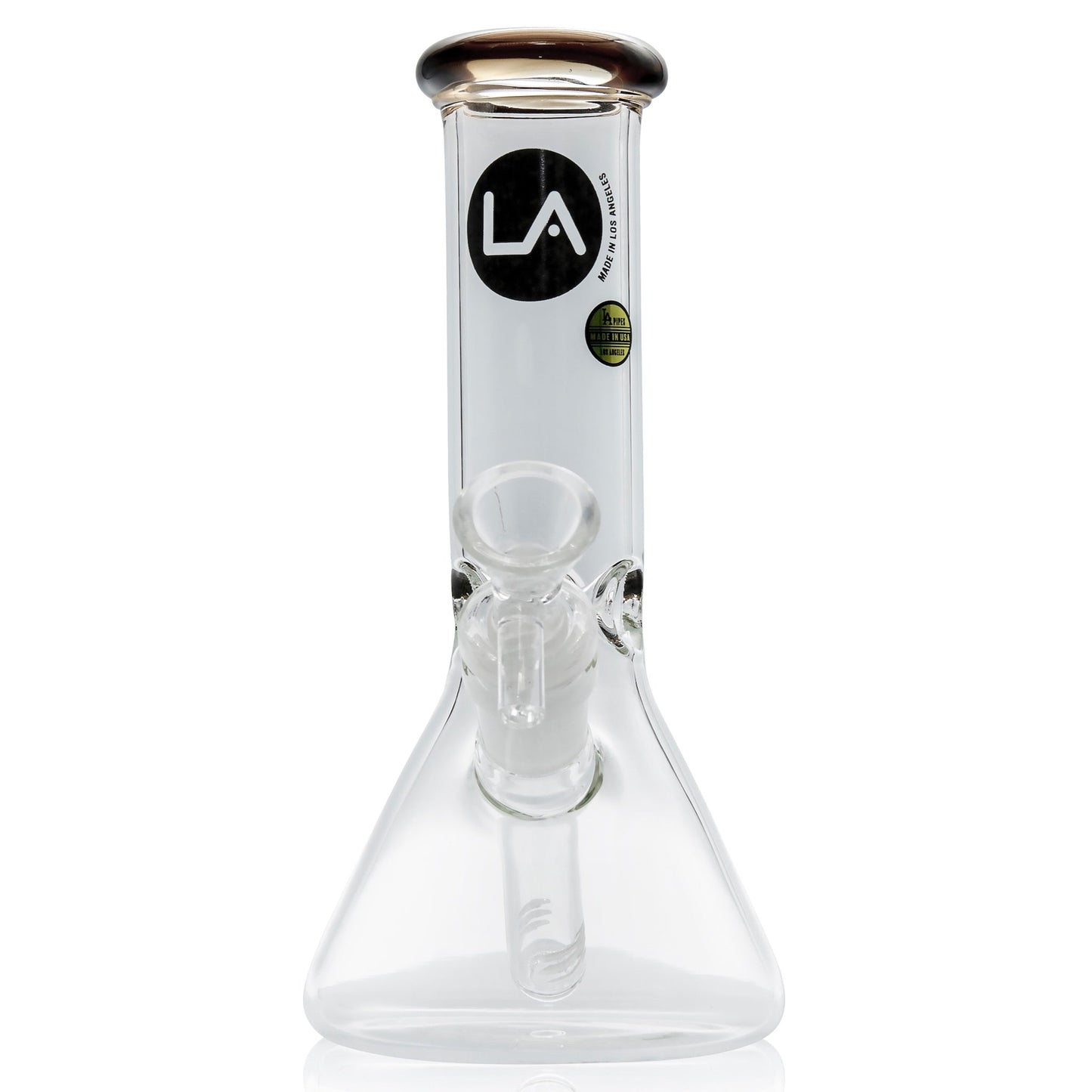 LA Pipes 8” Color Accented Mini Beaker Bong by LA Pipes | Mission Dispensary