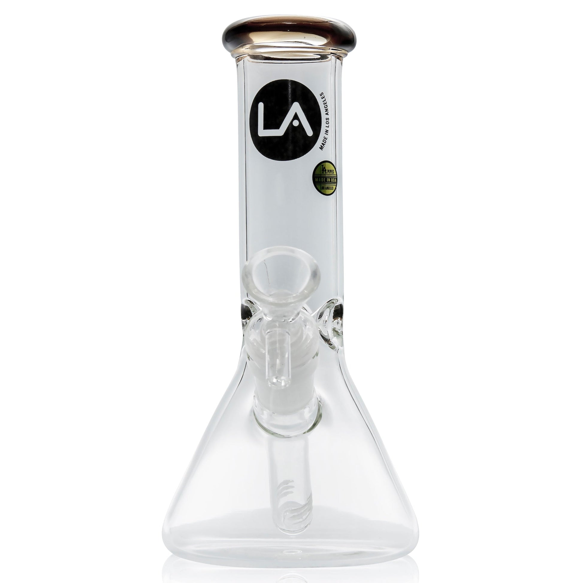LA Pipes 8” Color Accented Mini Beaker Bong by LA Pipes | Mission Dispensary
