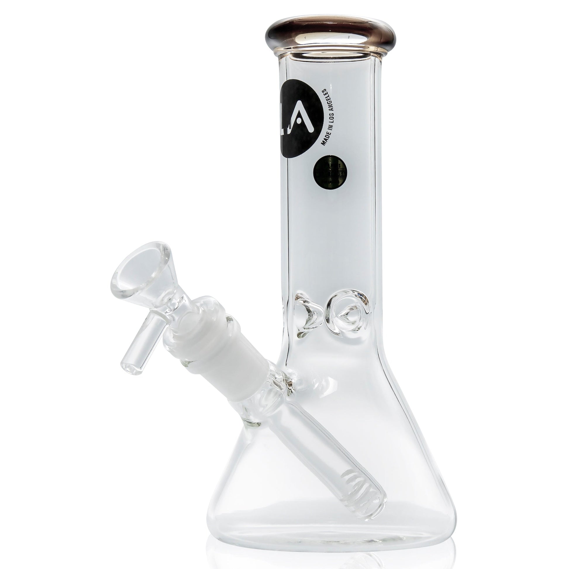 LA Pipes 8” Color Accented Mini Beaker Bong by LA Pipes | Mission Dispensary
