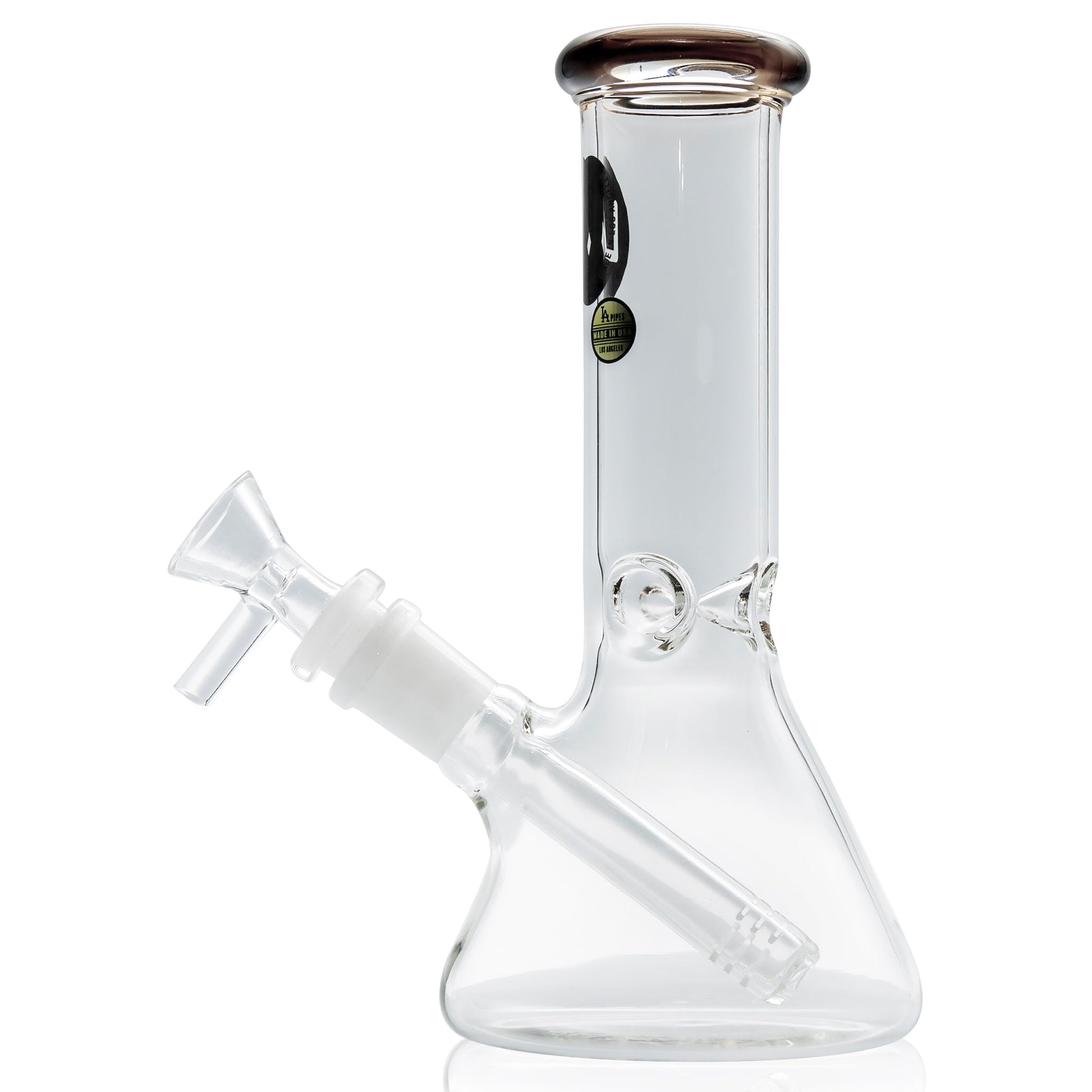 LA Pipes 8” Color Accented Mini Beaker Bong by LA Pipes | Mission Dispensary