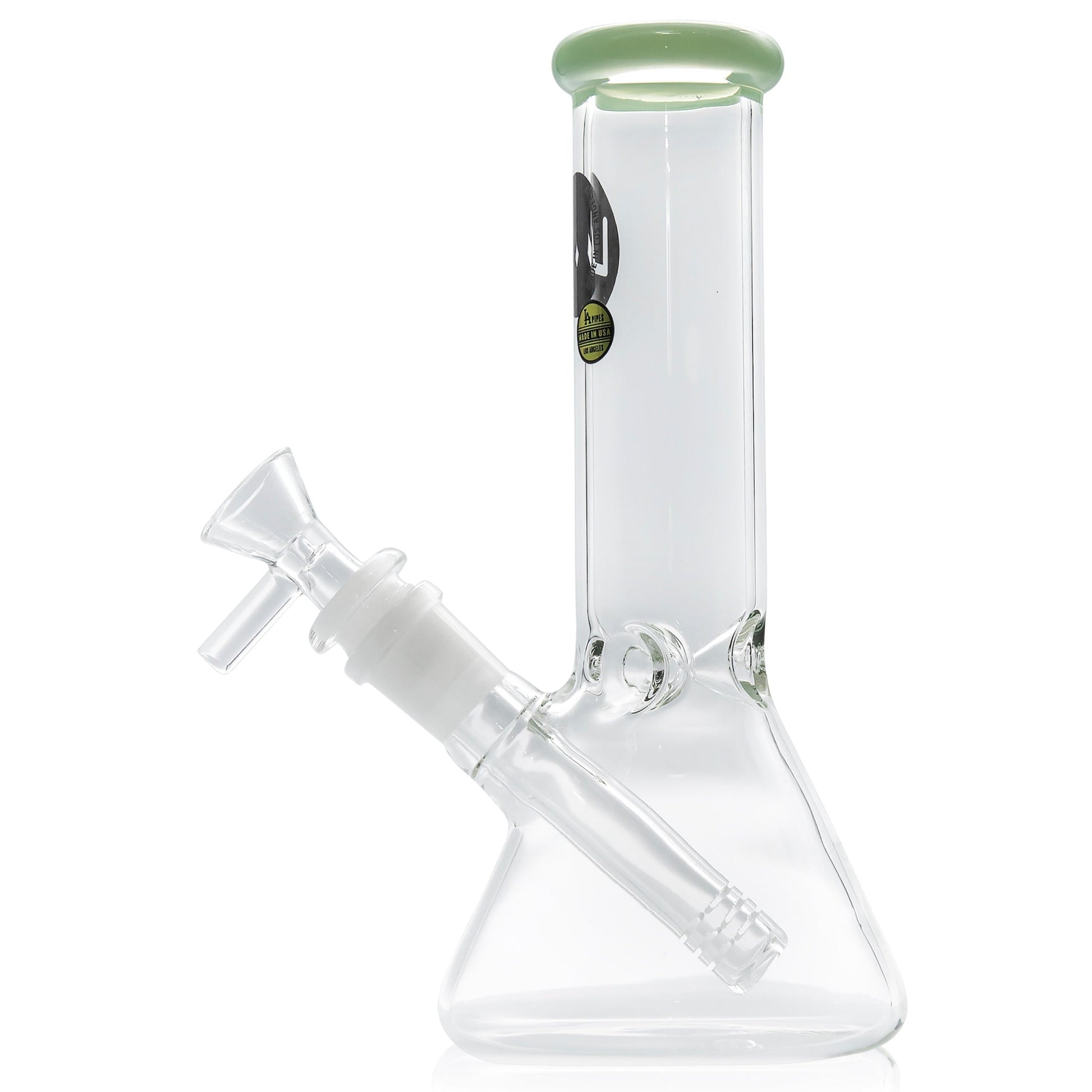 LA Pipes 8” Color Accented Mini Beaker Bong by LA Pipes | Mission Dispensary