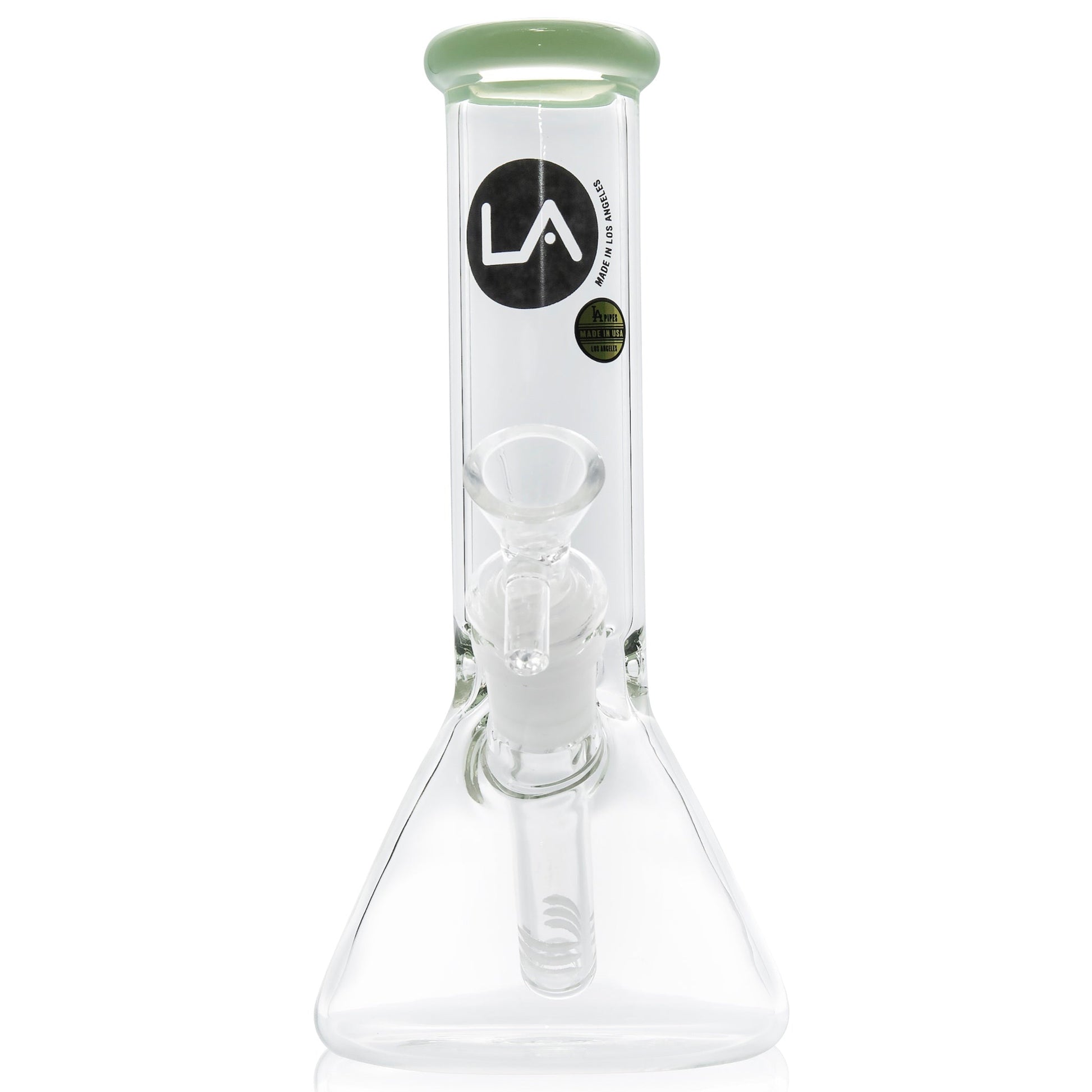 LA Pipes 8” Color Accented Mini Beaker Bong by LA Pipes | Mission Dispensary