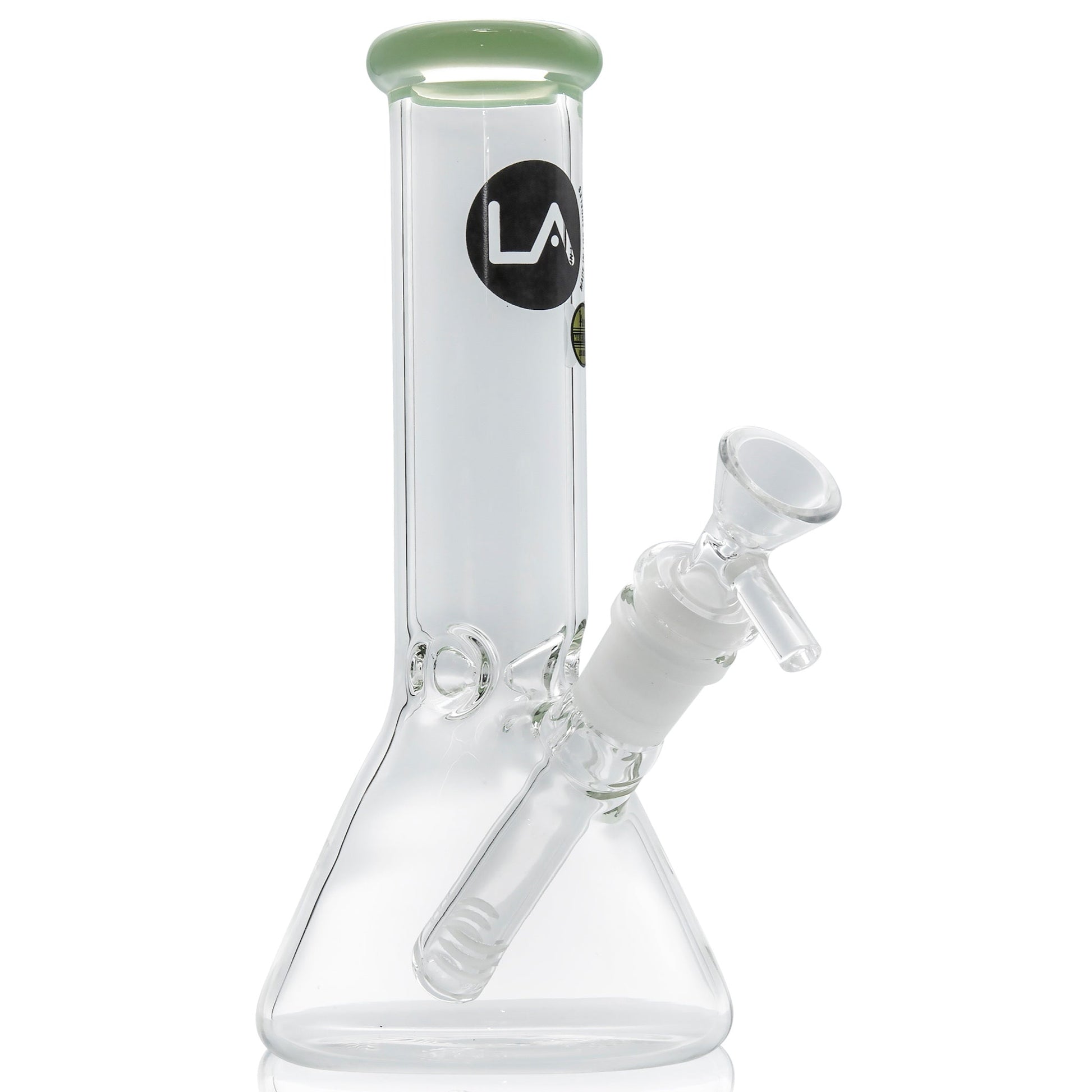 LA Pipes 8” Color Accented Mini Beaker Bong by LA Pipes | Mission Dispensary