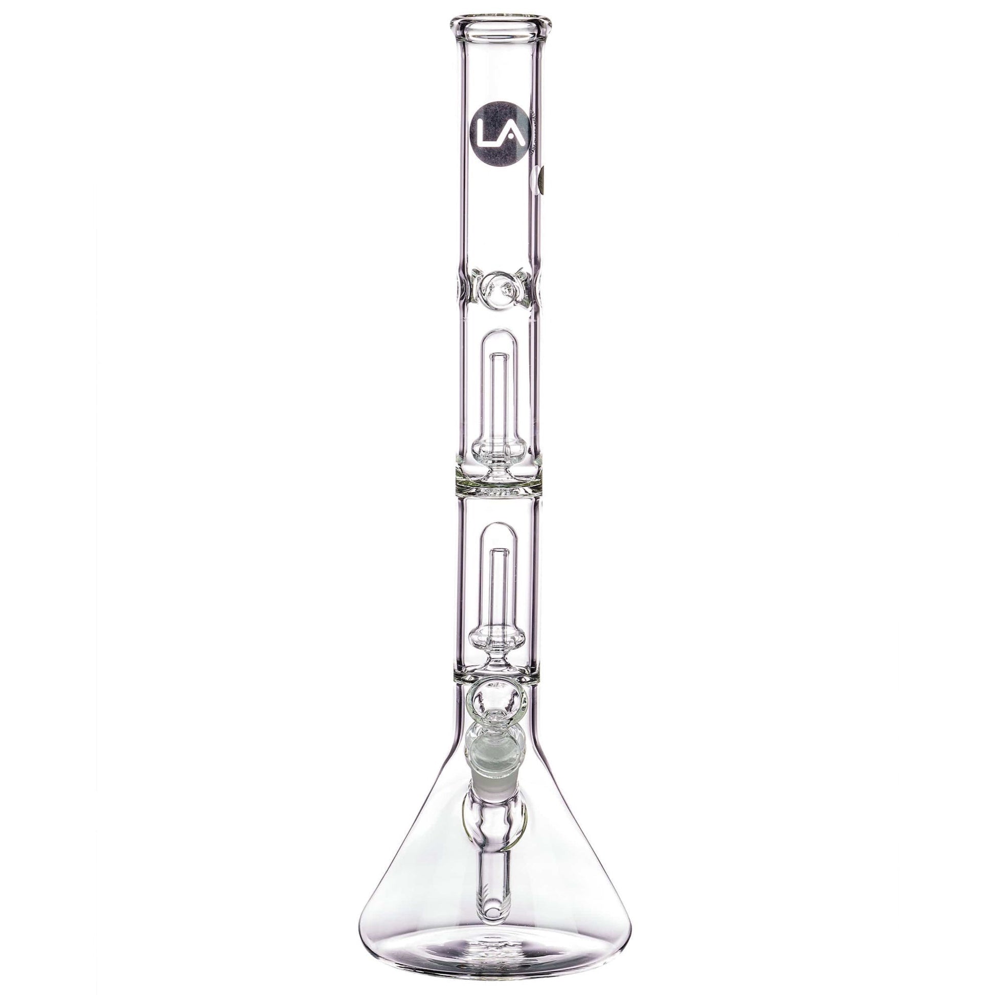 LA Pipes 14” Double Showerhead Perc Beaker Bong by LA Pipes | Mission Dispensary